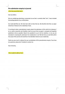 Presubmission inquiry letter template